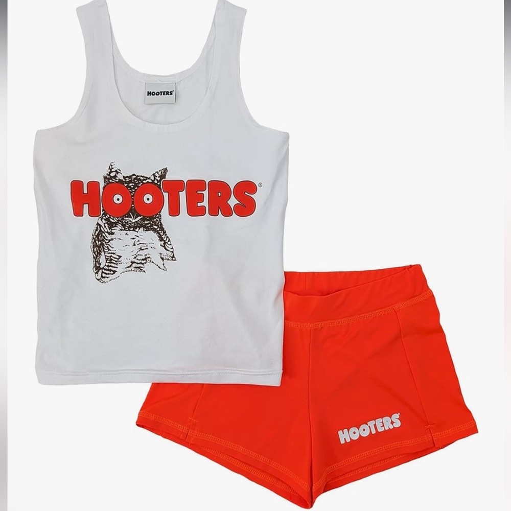 HALLOWEEN COSTUME- Hooters Logo Tank and Vibrant Shorts Set